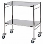 Surgical Trolley, 2 Removable reversible folded Stainless Steel Shelves CODE:-MMTRO002